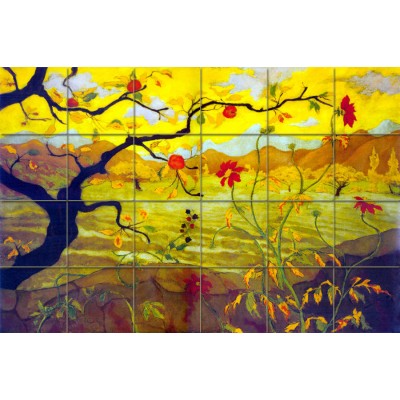 Art Paul Ranson Mural Ceramic Landscape Tree Backsplash Tile #431   230485118216